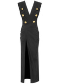Button Detail Maxi Dress Black