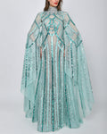 Women's Shawl Embroidered Sequins Evening Dress