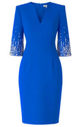 Crystal Short Sleeve Dress Blue