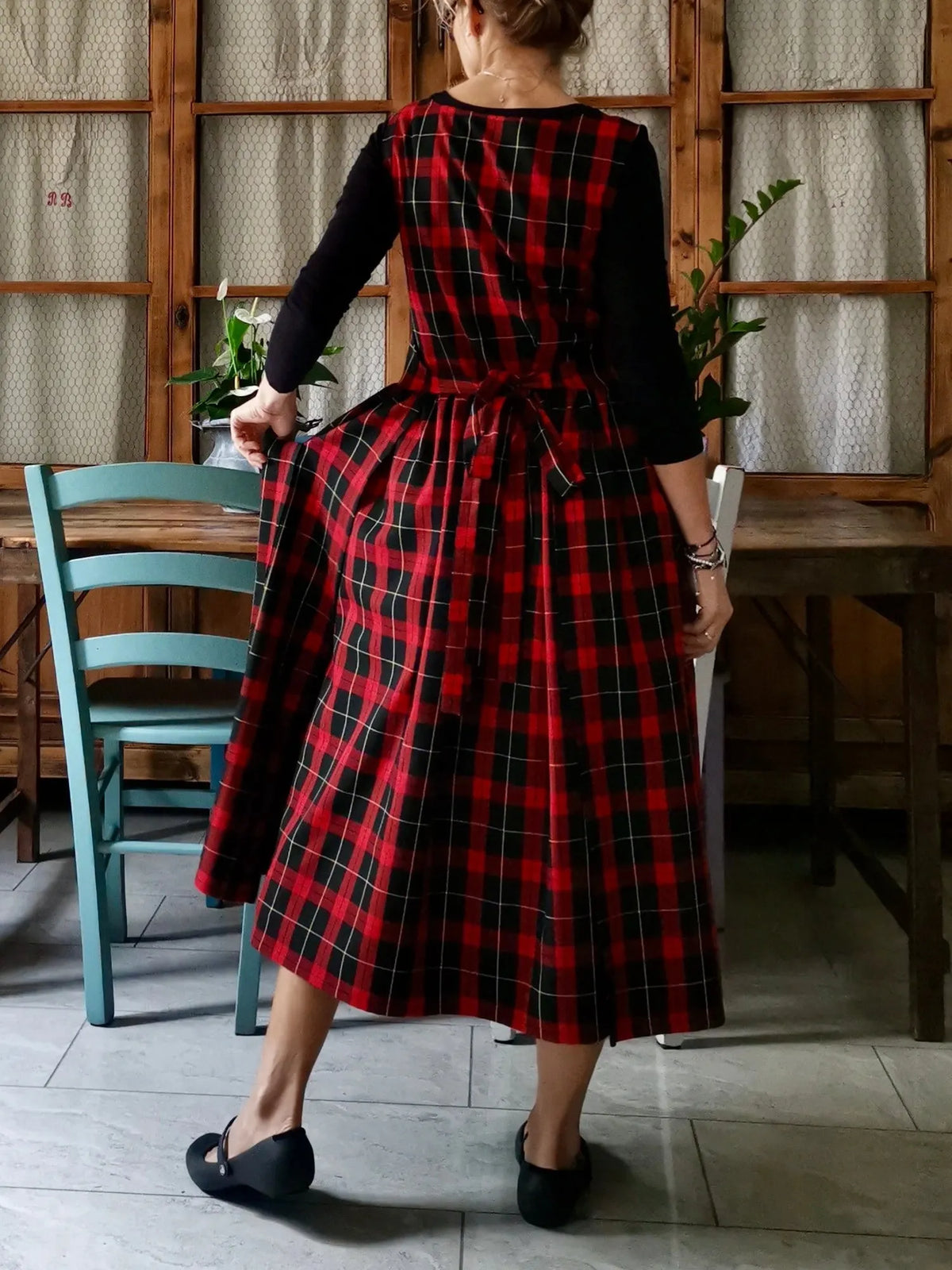 Red and Black Tartan Apron