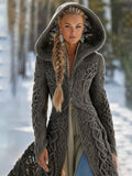 Women's Vintage Viking Celtic Knot Knit Cozy Long Sweater Jacket