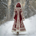 Women's Vintage Viking Celtic Knot Pattern Knit Hooded Sweater Coat