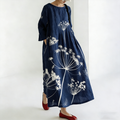 Japanese Art Retro Style Floral Printed Women's Dress