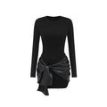 Novelle – Women's Long Sleeve Tie Waist Mini Dress