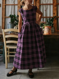 Bold Purple & Black Plaid Apron