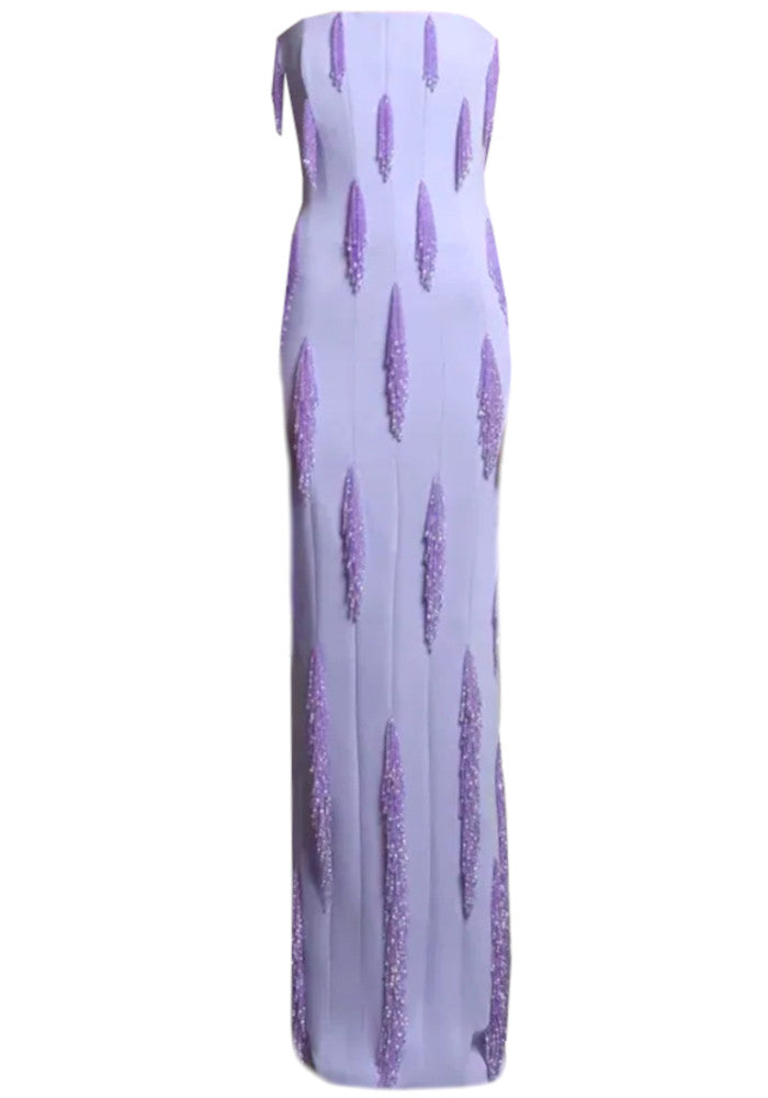 Strapless Embellished Maxi Dress Lavender