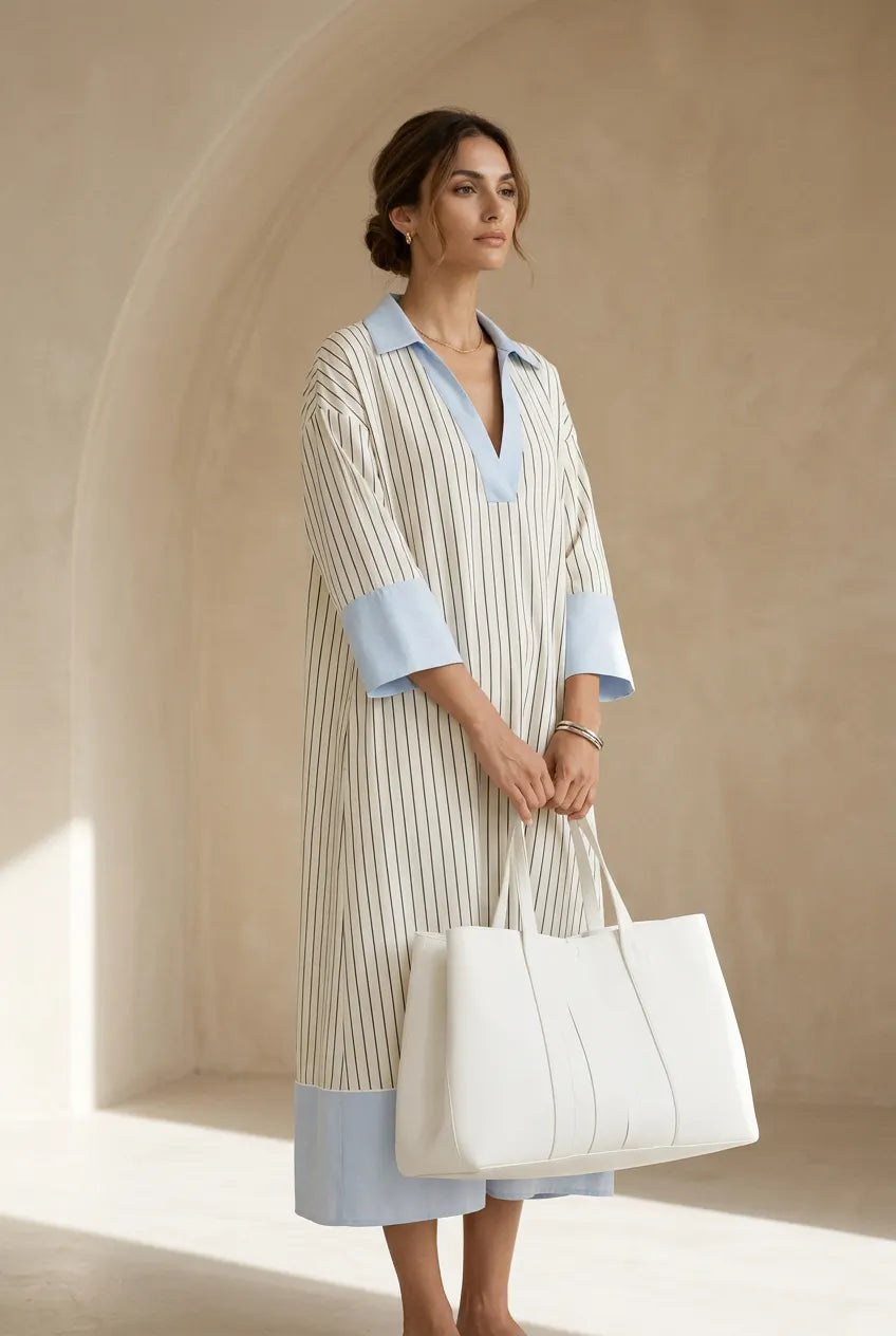Effortless Striped Midi Dress