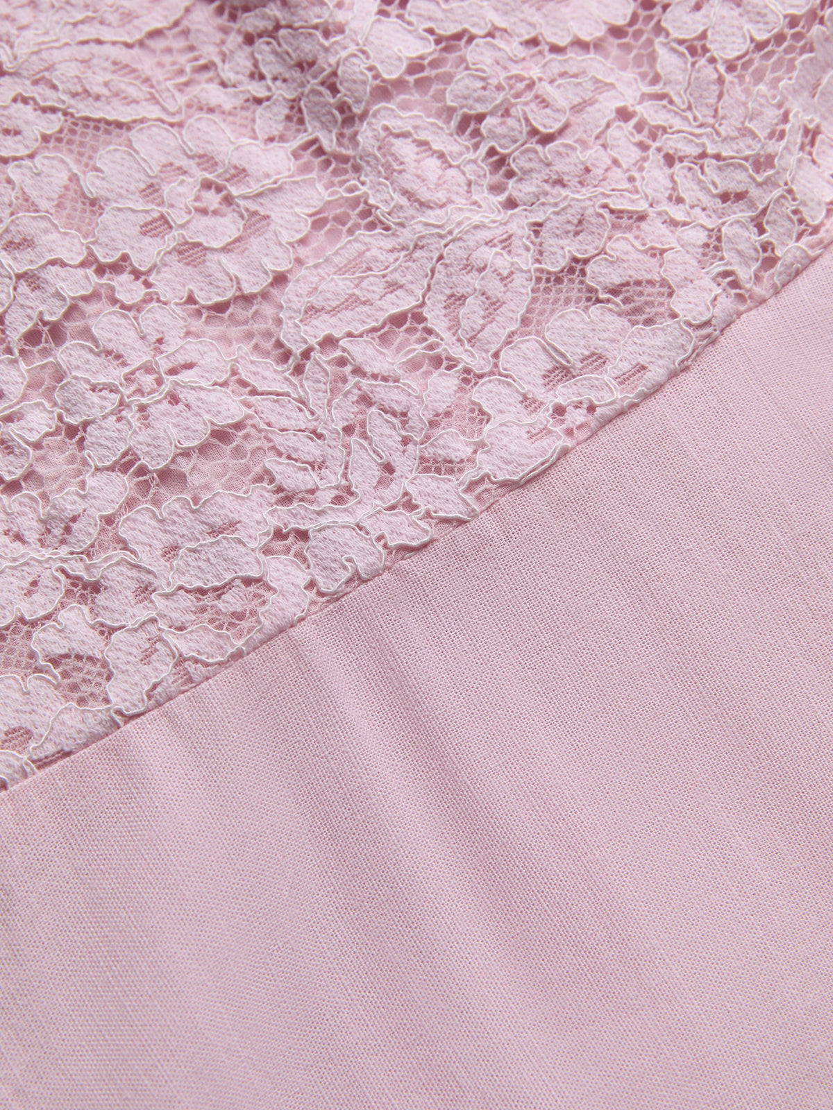 Midi Cotton Dress, Sleeveless, Off The Shoulder, Plain, Lace, French Vintage, Pink