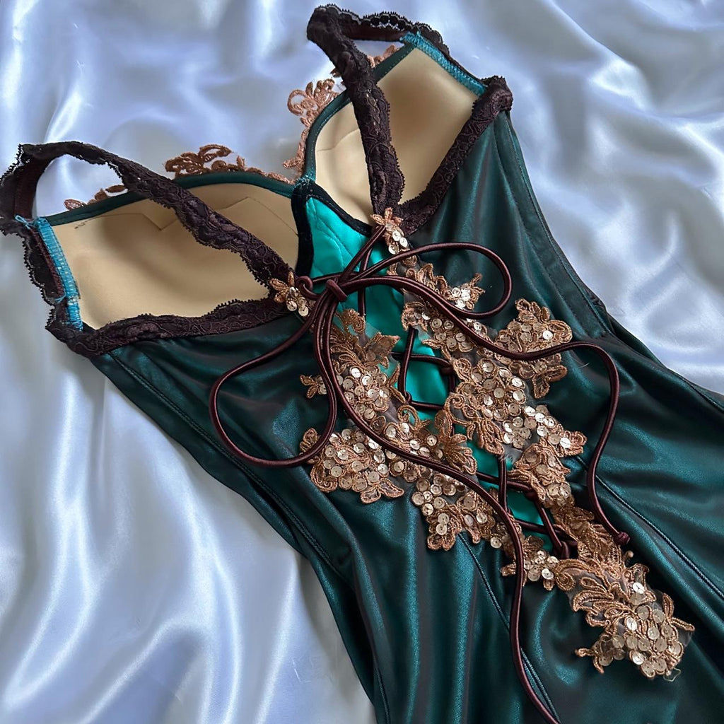 & Other Stories Women's Blue and Gold Dress