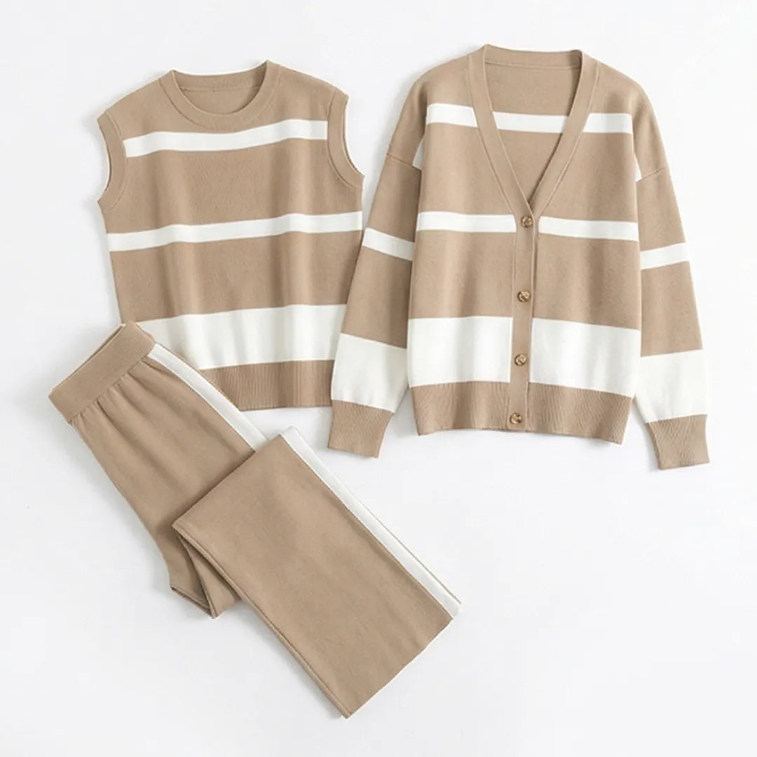 Lunaire – Women's 3 Piece Coordinated Knit Lounge Set