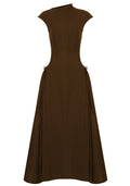 A Line Maxi Dress Brown