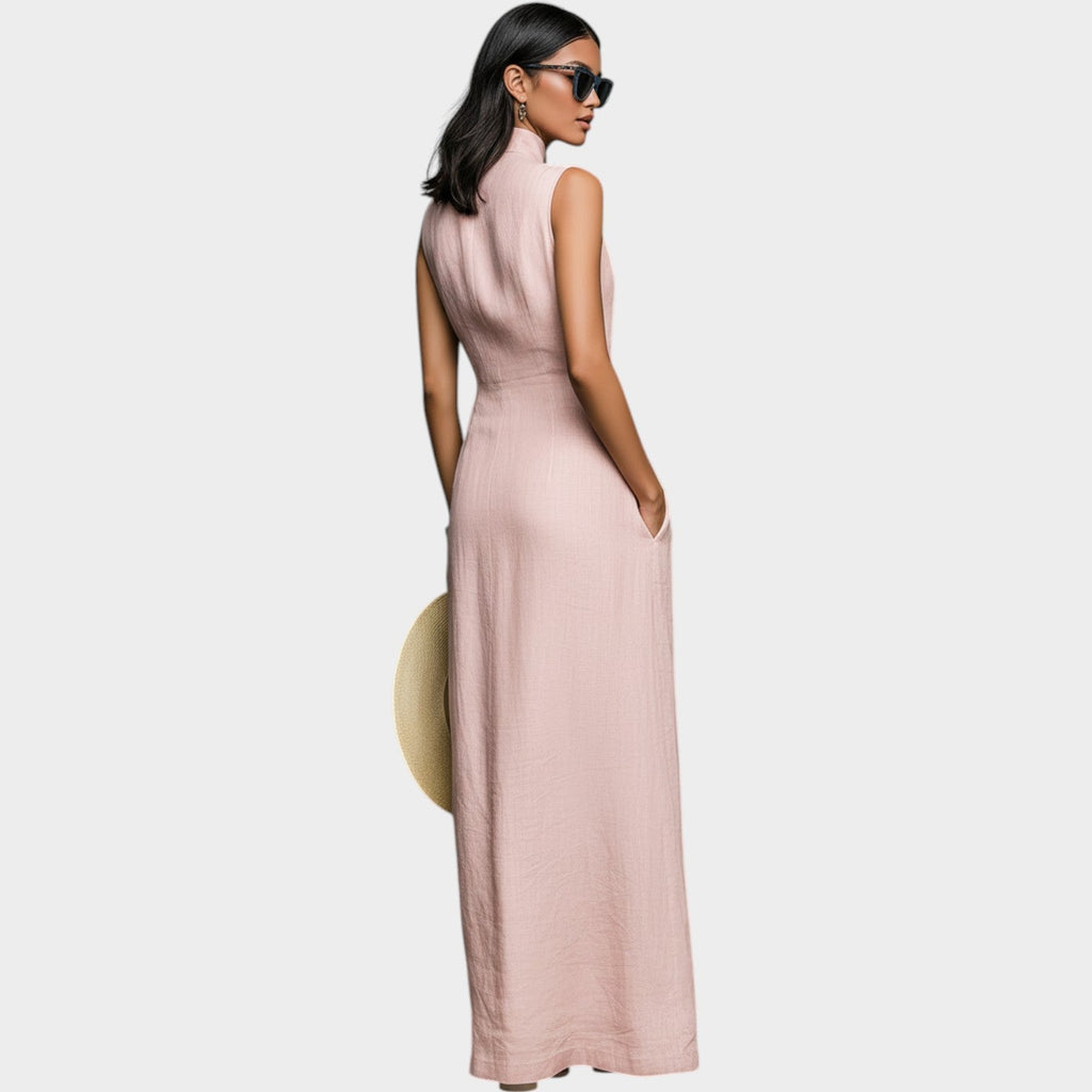 Minimal Chic Linen Maxi Dress