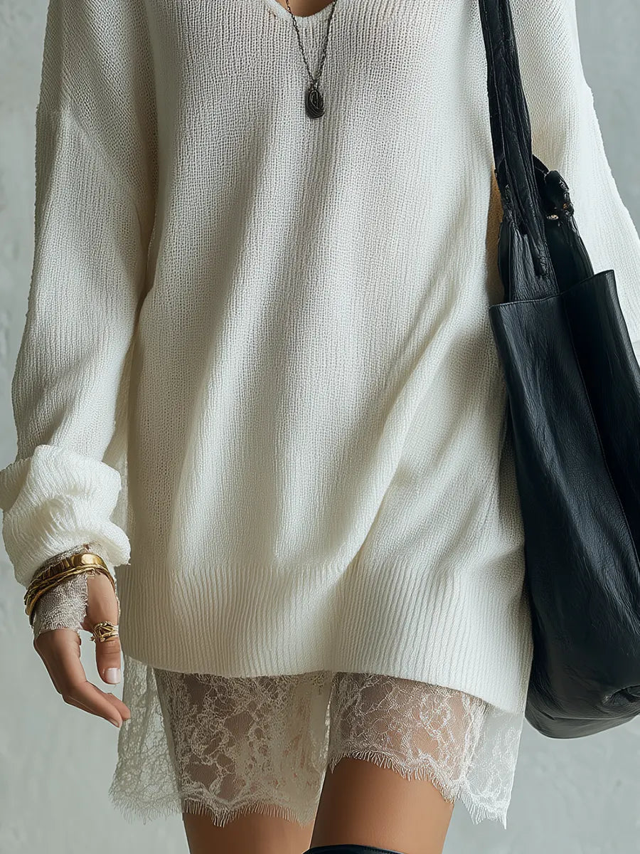 Easily Create A Stylish Ivory Lace Sweater