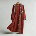 Men's Retro Sakura Art Print Linen Long Kimono