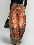 Women's Hippie-style Print Casual Fashion Cutout Jeans