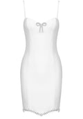 Crystal Bow Dress White