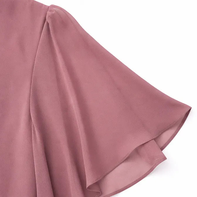 Rosaline – Chiffon-like Overlay Wide-Leg Pant Set for Weddings
