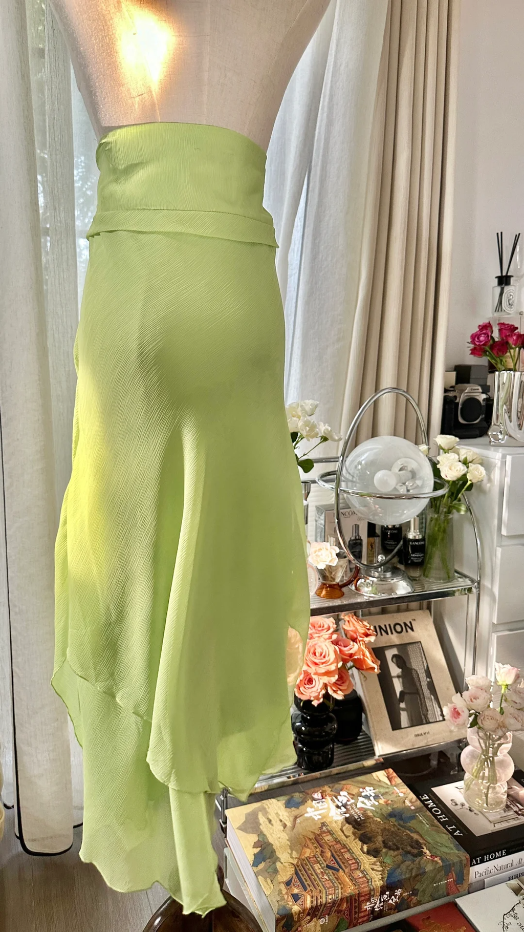Lit Green Shiny Fashion Elegant Exquisite Beading Long Chiffon Fairy Ball Gown Evening Dress Birthday/Wedding Guest/Holiday Party Dress Prom Dress Valentine's Day Date Dress 4038