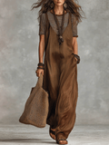 Loose Bohemian-Style Layered Sleeveless Jumpsuit