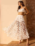Exquisite Lace Embroidered Skirt Two-piece Set