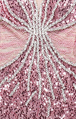 Long Sleeve Bardot Crystal Sequin Maxi Dress Pink