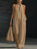 Minimalist And Elegant Cozy Linen Jumpsuit