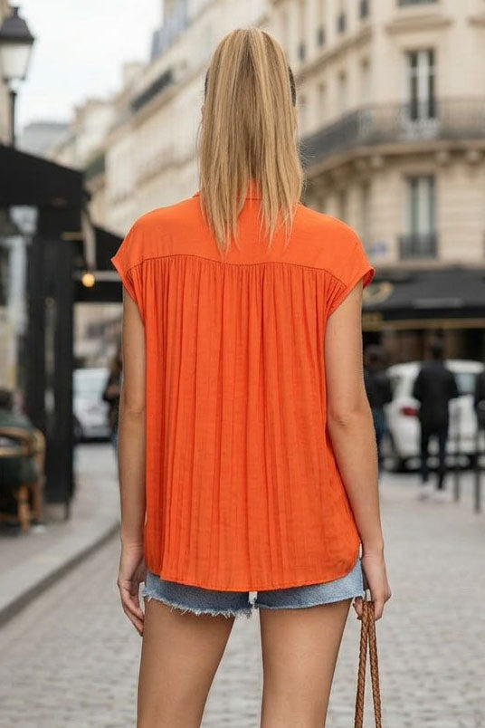 BACK PLEATING TOP