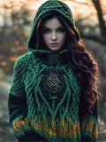 Vintage Celtic Knot Irish Gradient Cozy Hooded Sweater