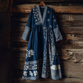 Japanese Patchwork Floral Art Print Comfy Maxi Dress