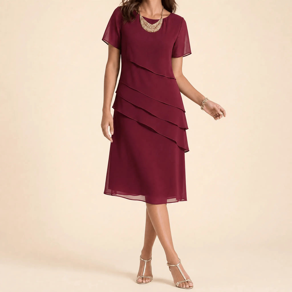 Velara – Women's elegant ruffle midi dress