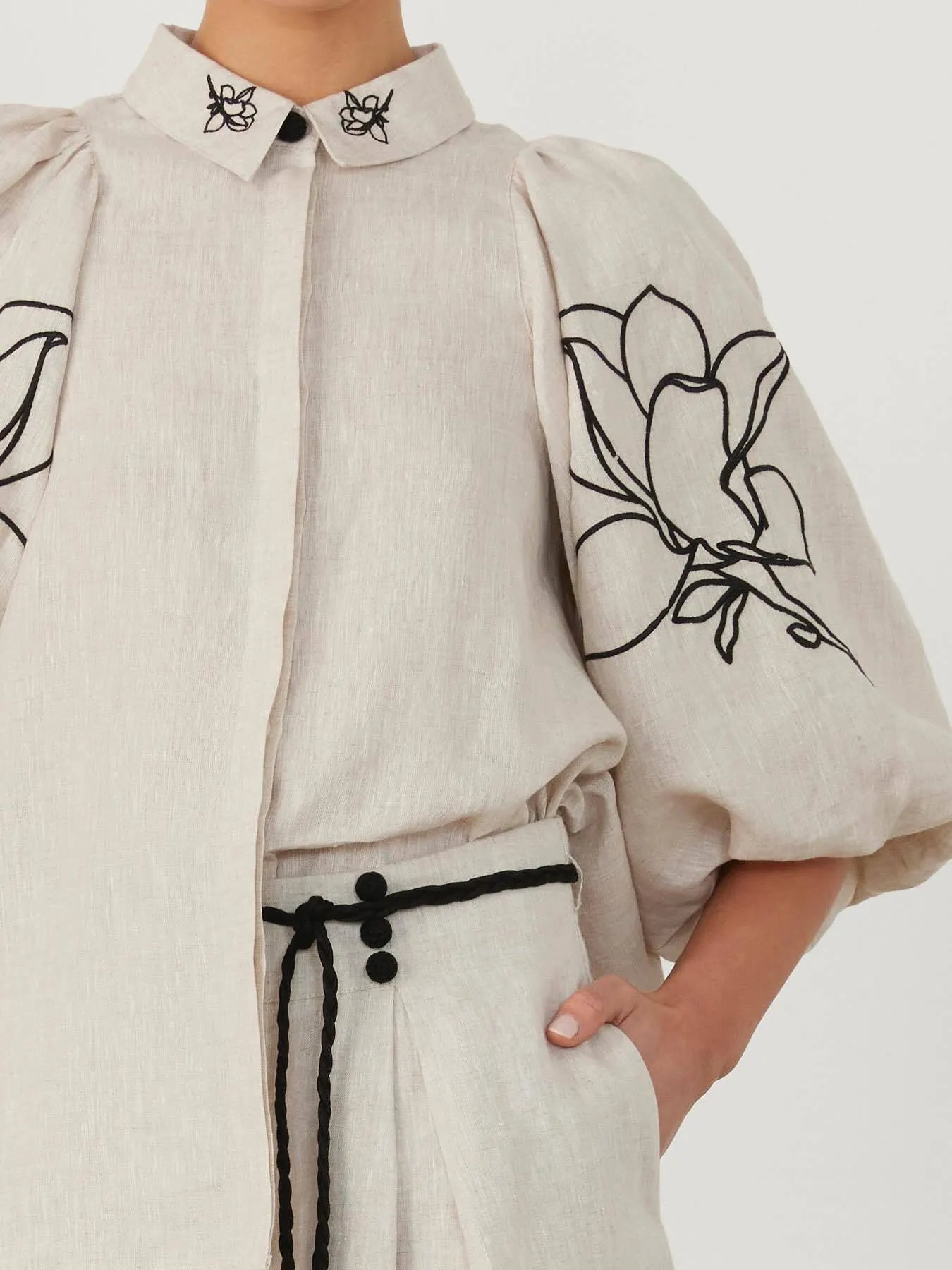 Vintage Pastoral Print Shirt