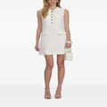 Vestido Corto Sin Mangas de Tweed Blanco con Detalles de Lujo | AnneLazpitaDesign