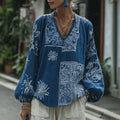 Women's Japanese-style Floral Pattern Comfortable Top