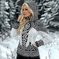Women's Viking Color Block Celtic Hooded Sweater