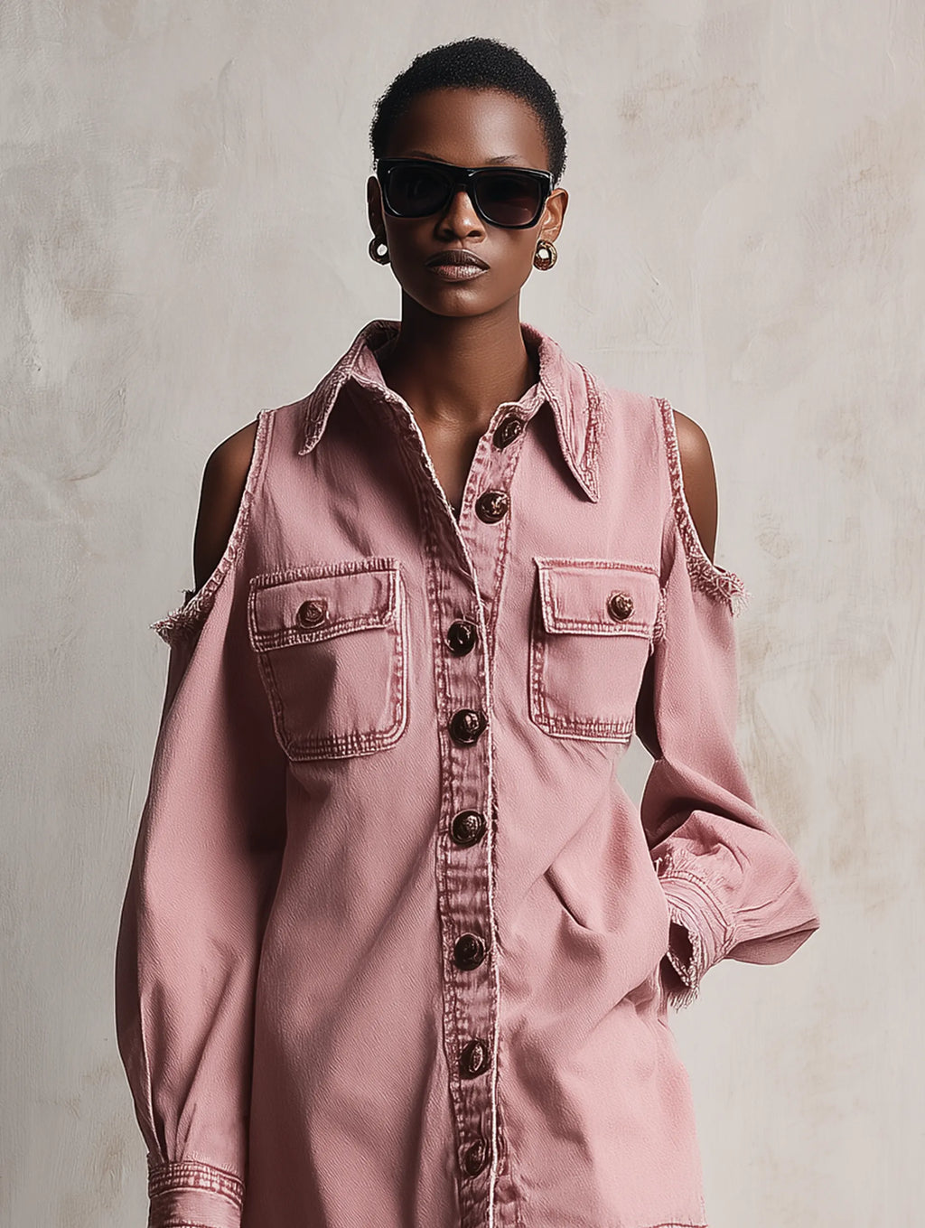 Women's Fashion Off-Shoulder Long-Sleeve Raw-Hem Denim Mini Dress MDZ3057F2WY