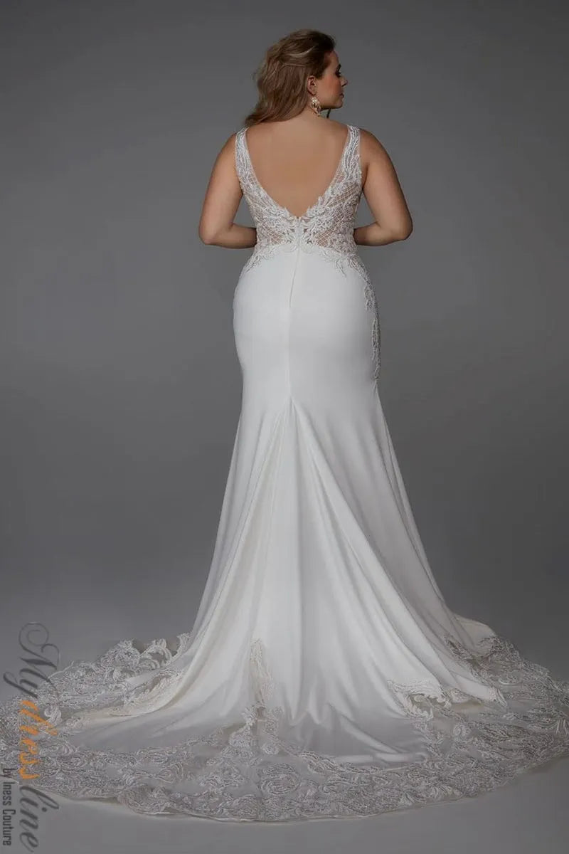 Alyce 5065 sleeveless v-back wedding maxi dress