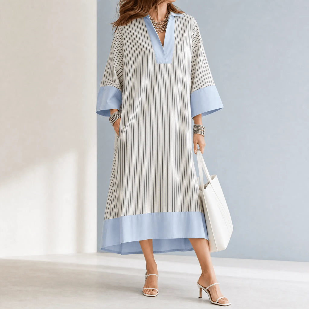 Florene – Women's Lightweight Striped Midi Dress