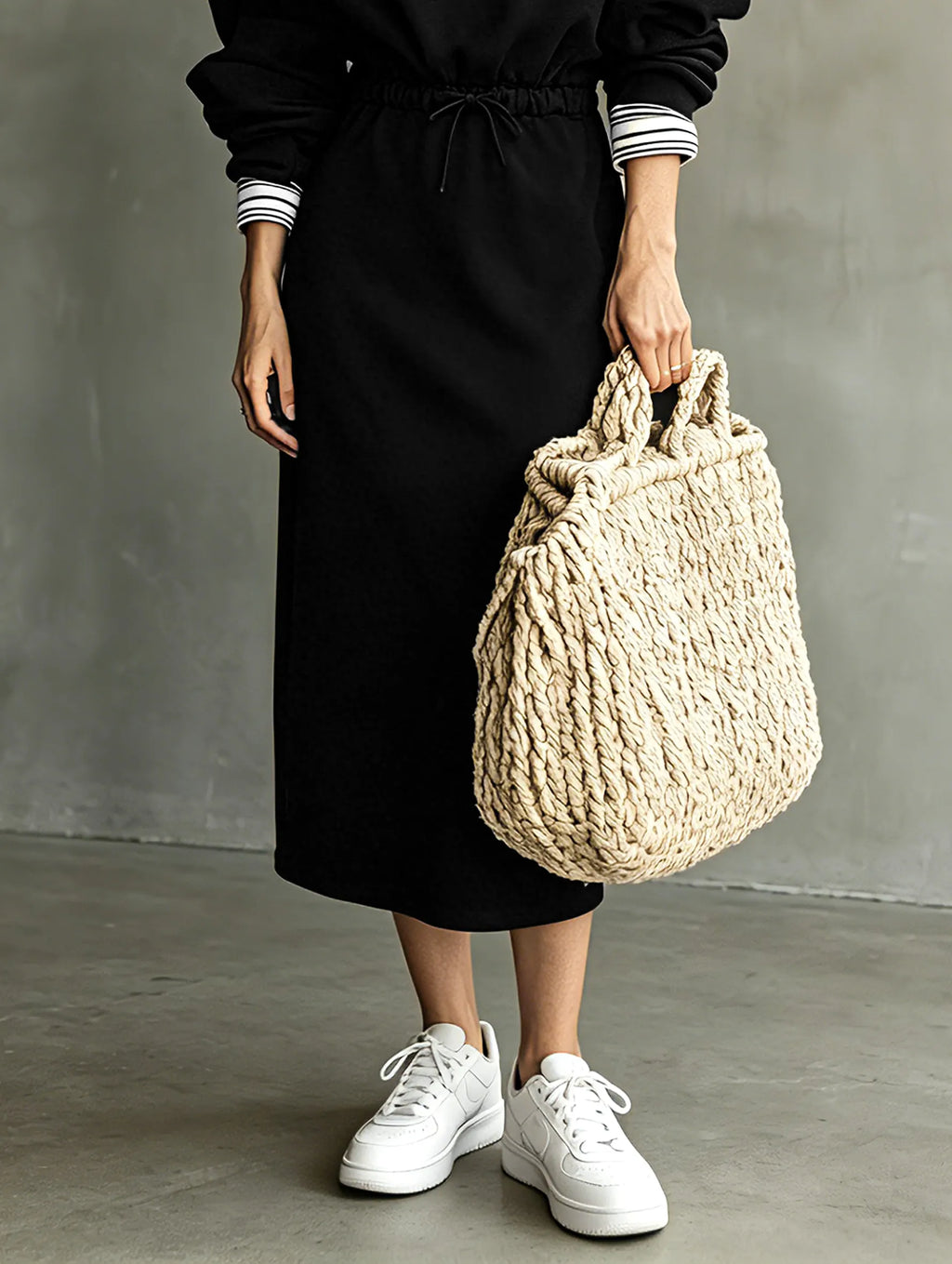 Women's Casual Long-Sleeve Letter-Embroidered Drawstring-Waist Maxi Sweatshirt Dress MDZ2052G9WY