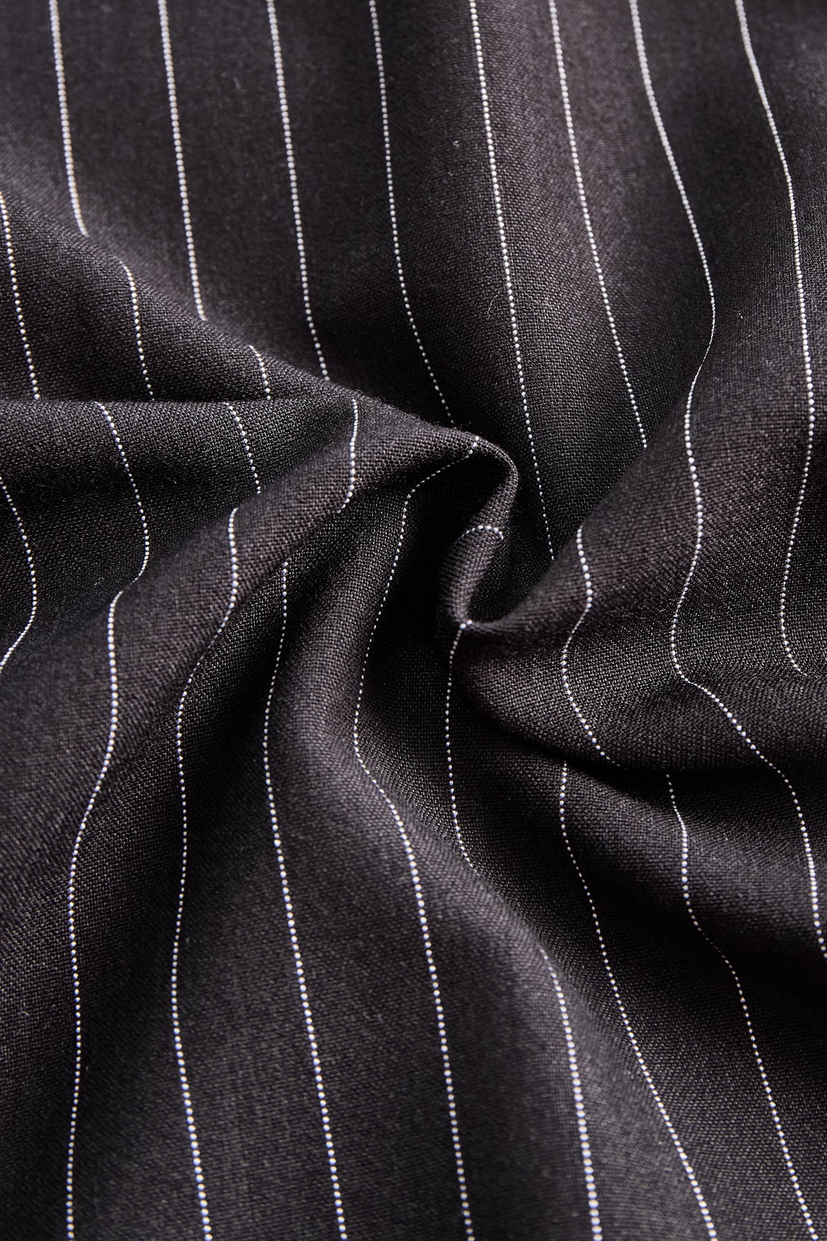 Pinstripe Top With Contrast Collar And Button Front