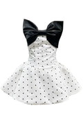 Strapless Bow Corset A Line Dress Black White