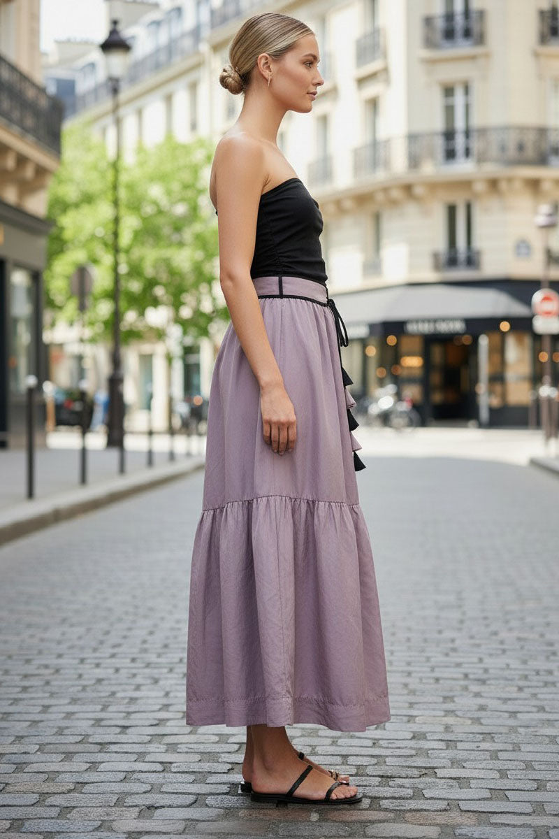 LILA BELLE TUBE MAXI DRESS WITH BELT