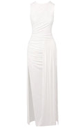 Draped Design Maxi Dress White