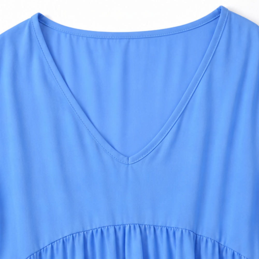 Vellira – Plus Size V-Neck Tiered Midi Dress