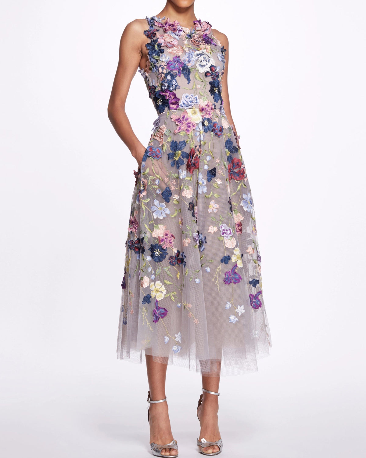 Women's Embroidery Mesh Dress