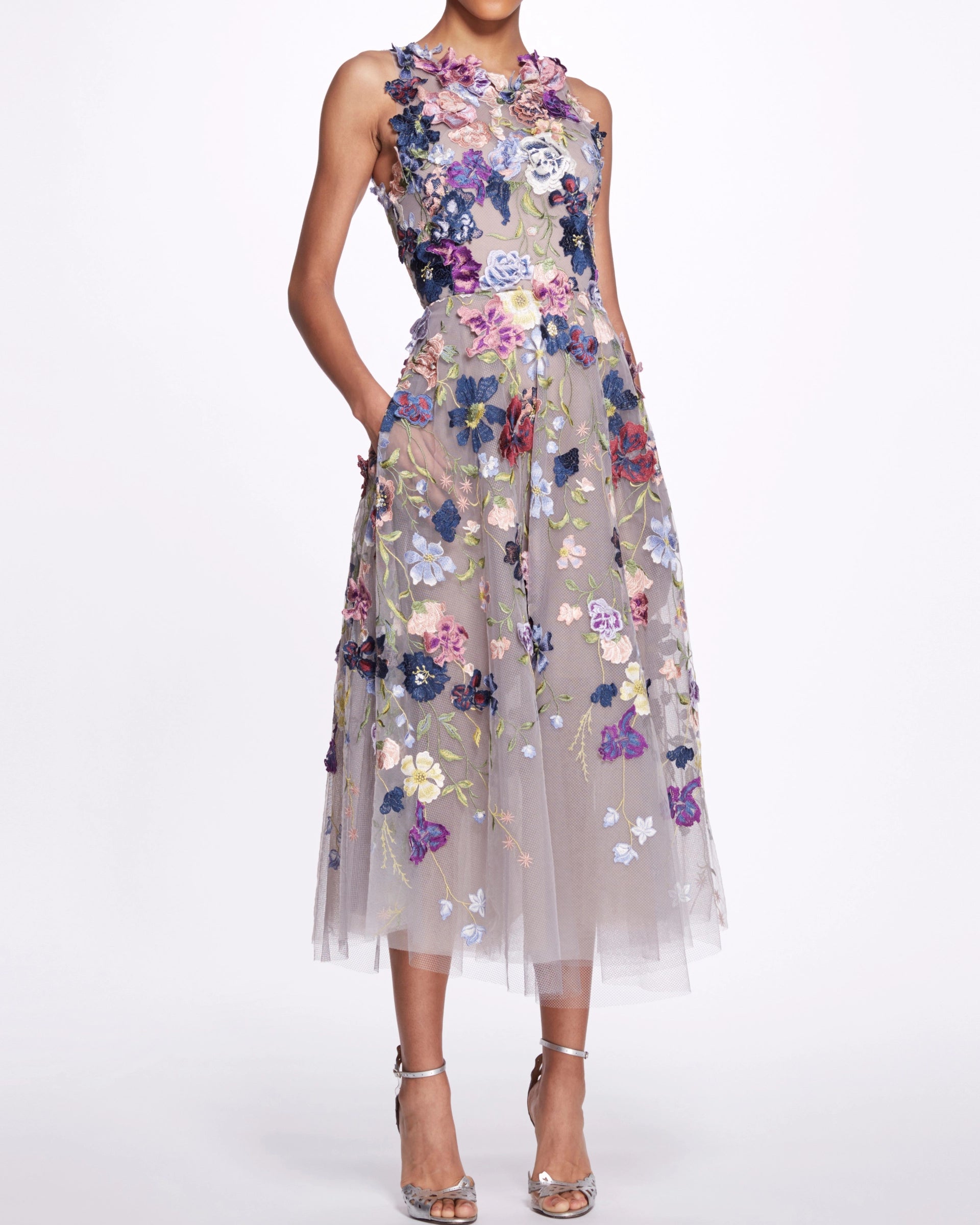 Women's Embroidery Mesh Dress