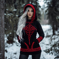 Women's Viking Celtic Jacquard Cozy Knit Hooded Sweater