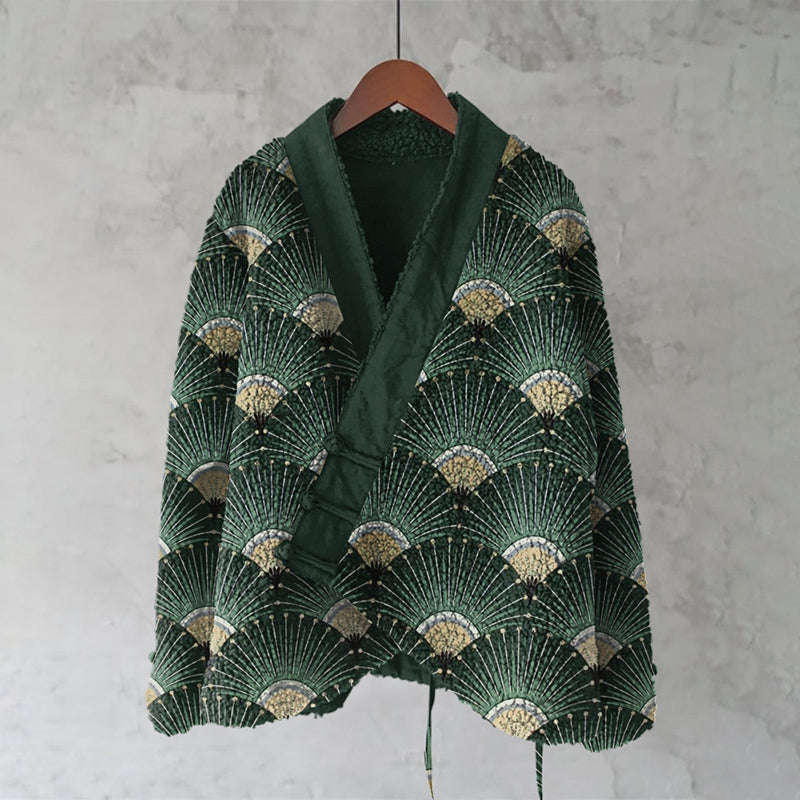 Japanese Style Uchiwa Inspired Design Kimono