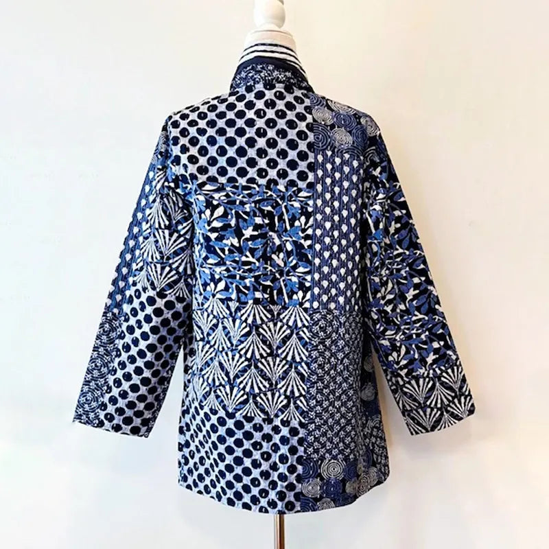 Japanese Style Kantha Quilted Splicing Kimono