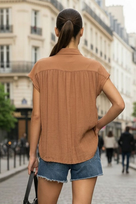 BACK PLEATING TOP