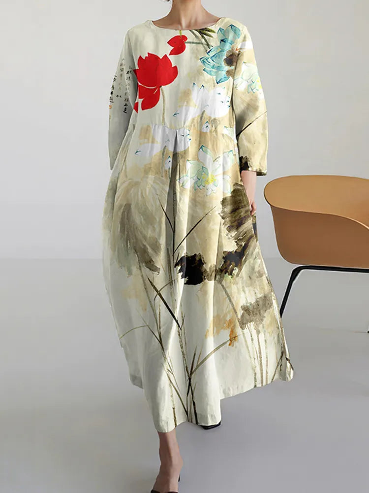 Japanese Lotus Art Women's Dress